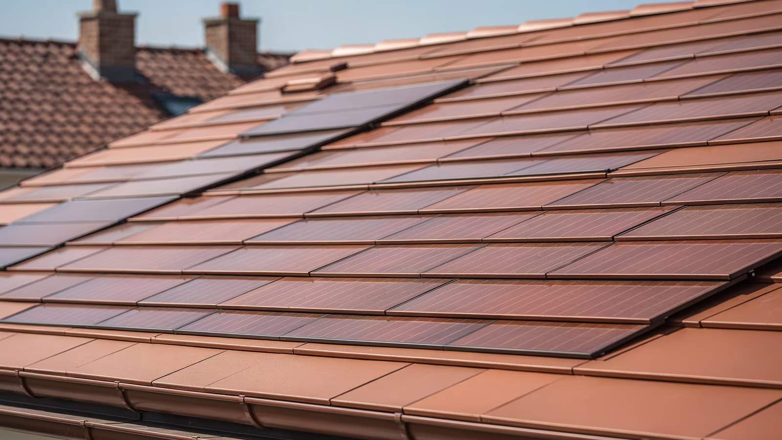 Dachfläche mit integrierten Solarziegeln